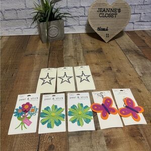 Hallmark Metal and Paper Gift Trim Tag Lot of 8 Star Butterfly flowers